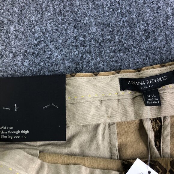 Banana Republic Pants Mens 34L 34x33 Slim Chino AOP Print All Over Stretch - Picture 2 of 12